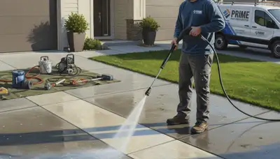 Concrete pressure cleaning for driveways and patios in Spokane, WA