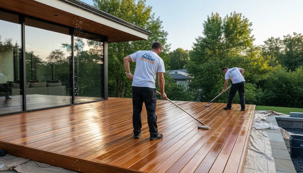 Deck sealing service in Spokane, WA protecting wood decks from moisture and UV damage