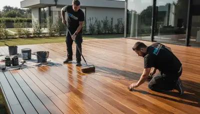 Deck staining in Spokane, WA by Spokane Paint Pros for weather protection and lasting wood beauty