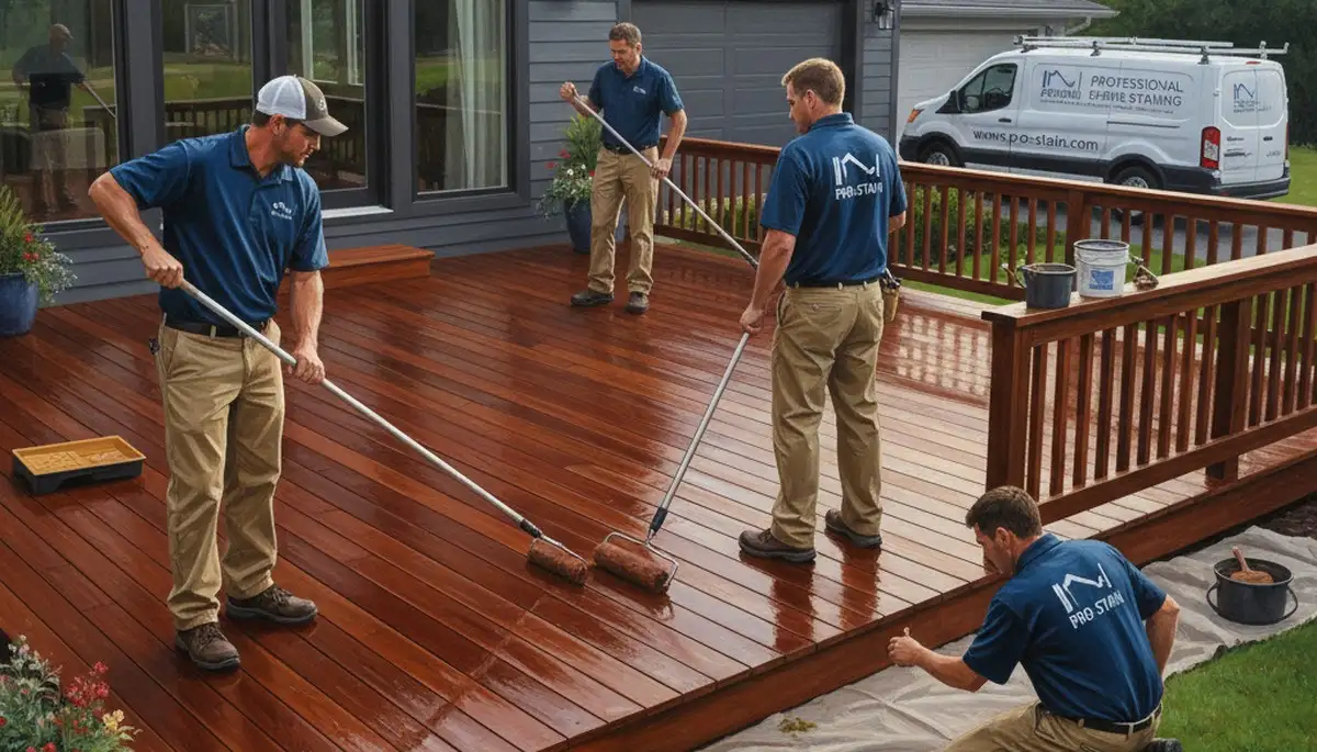 Professional deck staining in Spokane, WA by Spokane Paint Pros to protect and restore wood decks