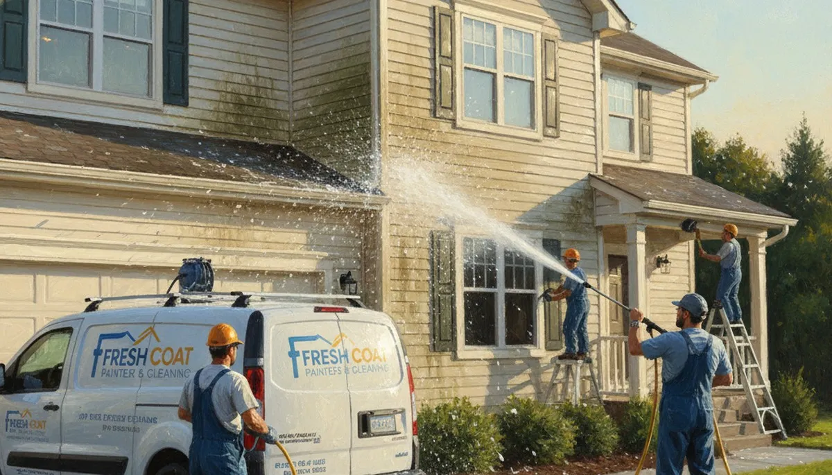Spokane, WA vinyl siding pressure cleaning for a home exterior, improving curb appeal and removing buildup